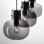 Podélná - NV 9236520 Závěsné svítidlo CINZIA kouřové sklo černý kabel černá kovová základna E27 3x12W 230V IP20 bez žárovky - NOVA LUCE - foto 7