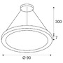 Kruhová - LA 1008595 MEDO® RING 90 závěsné svítidlo, délka závěsu 300 cm, 3000/4000K, 110°, DALI, černá barva. - BIG WHITE (SLV) - foto 7