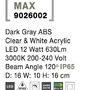 Nástěnná - NV 9026002 Venkovní nástěnné svítidlo MAX tmavě šedý ABS čirý a bílý akryl LED 12W 3000K 200-240V 120st. IP65 - NOVA LUCE - foto 7