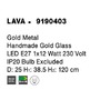 Koule - NV 9190403 Závěsné svítidlo LAVA zlatý kov ručně vyrobené zlaté sklo E27 1x12W 230V IP20 bez žárovky - NOVA LUCE - foto 7