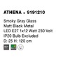 Koule - NV 9191210 Závěsné svítidlo ATHENA kouřové šedé sklo matný černý kov E27 1x12W 230V IP20 bez žárovky - NOVA LUCE - foto 7