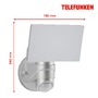 Reflektory - TF 304304TF TELEFUNKEN LED venkovní svítidlo s čidlem 24 cm 16W 1600lm stříbrná - BRILONER - foto 7