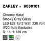 Dekorativní - NV 9066101 Závěsné svítidlo ZARLEY chromovaný kov kouřové šedé sklo E27 1x12W 230V IP20 bez žárovky - NOVA LUCE - foto 7