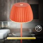 Stolní lampy dekorační - BRILO 7552012 Nabíjecí stolní lampa Riffle Mini - 20 cm, 1,5W, 150lm, bezdrátová, LED, stmívatelné, dotykový vypínač, oranžová - BRILO - foto 7