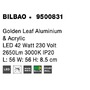 Hranatá - NV 9500831 Stropní svítidlo BILBAO plátkovaný zlatý hliník a akryl LED 42W 230V 3000K IP20 stmívatelné - NOVA LUCE - foto 7