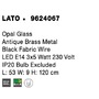 Vícečetná - NV 9624067 Závěsné svítidlo LATO opálové sklo antický mosazný kov černý kabel E14 3x5W 230V IP20 bez žárovky - NOVA LUCE - foto 7