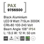 Sloupková - NV 9756500 Venkovní sloupkové svítidlo PAX černý hliník LED 9W 3000K 100-240V 108st. IP54 - NOVA LUCE - foto 7