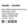 Kruhová - NV 9919603 Závěsné svítidlo JOLINE černý kov a hliník bílé opálové sklo LED 40W 240V 3200K IP20 - NOVA LUCE - foto 7
