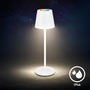 Stolní lampy dekorační - BRILO 7517016 Cilano RGBW stolní bezdrátová lampa IP44, stmívatelná, vč. nabíjecí základny, bílá - BRILO - foto 7