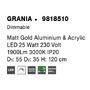 Kruhová - NV 9818510 Závěsné svítidlo GRANIA matný zlatý hliník a akryl LED 25W 230V 3000K IP20 stmívatelné - NOVA LUCE - foto 7