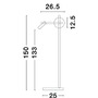 Stojací lampy - NV 9919532 Stojací lampa JOLINE černý kov a hliníkbílé opálové sklo vypínač na těle LED 6W Samsung 1x3W 230V 3200K čtecí lampička IP20 - NOVA LUCE - foto 7