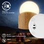 Stolní lampy dekorační - BRILO 7561011 Sora Mini LED stolní lampička bezdrátová IP54, stmívatelné, dotykový vypínač, imitace dřeva - BRILO - foto 7