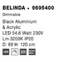Dekorativní - NV 9695400 Závěsné svítidlo BELINDA černý hliník a akryl LED 52W 230V 3200K IP20 stmívatelné - NOVA LUCE - foto 7