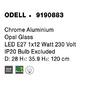 Koule - NV 9190883 Závěsné svítidlo ODELL chromovaný hliník opálové sklo E27 1x12W 230V IP20 bez žárovky - NOVA LUCE - foto 7