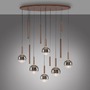 Vícečetná - PN 2288-23 LED závěsné svítidlo BOWL, hnědé, stmívatelné vypínačem, SimplyDim, 2700K - PAUL NEUHAUS - foto 7