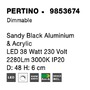 Kruhová - NV 9853674 Stropní svítidlo PERTINO černý hliník a akryl LED 38W 230V 3000K IP20 stmívatelné - NOVA LUCE - foto 7