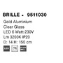 Dekorativní - NV 9511030 Závěsné svítidlo BRILLE zlatý hliník a sklo LED 6W 230V 3200K IP20 - NOVA LUCE - foto 7