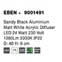 Downlight - NV 9001491 Stropní svítidlo EBEN černý hliník matný bílý akrylový difuzor LED 24W 230V 3000K IP20 - NOVA LUCE - foto 7