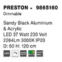 Kruhová - NV 9865160 Závěsné svítidlo PRESTON černý hliník a akryl LED 37W 230V 3000K IP20 stmívatelné - NOVA LUCE - foto 7
