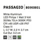 Zapuštěná - NV 8090801 Venkovní zapuštěné svítidlo do zdi PASSAGGIO bílý hliník LED 1W 3000K 3V IP54 délka kabelu 1.80m použijte driver 9020170 - NOVA LUCE - foto 7