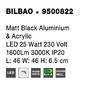 Hranatá - NV 9500822 Stropní svítidlo BILBAO matný černý hliník a akryl LED 25W 230V 3000K IP20 - NOVA LUCE - foto 7