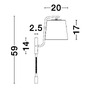 S ramenem - NV 9129329 Nástěnné svítidlo SAGE bílý hliník bílé stínidlo vypínač na těle E27 1x12W LED 1x3W 220V bez žárovky IP20 čtecí lampička - NOVA LUCE - foto 7