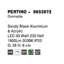 Kruhová - NV 9853672 Stropní svítidlo PERTINO černý hliník a akryl LED 30W 230V 3000K IP20 stmívatelné - NOVA LUCE - foto 7