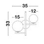 Dekorativní - NV 9190421 Nástěnné svítidlo IMPERO bílé matné sklo černý kov E14 2x5W 230V IP20 bez žárovky - NOVA LUCE - foto 7