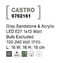 Nástěnná - NV 9762161 Venkovní nástěnné svítidlo CASTRO šedý pískovec a akryl E27 1x12W bez žárovky 100-240V IP65 - NOVA LUCE - foto 7