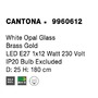 Koule - NV 9960612 Závěsné svítidlo CANTONA bílé opálové sklo mosaz zlatá E27 1x12W 230V IP20 bez žárovky - NOVA LUCE - foto 7