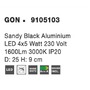 Bodová - NV 9105103 Bodové svítidlo GON černý hliník LED 4x5W 230V 3000K IP20 - NOVA LUCE - foto 7