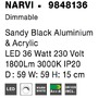 Hranatá - NV 9848136 Stropní svítidlo NARVI černý hliník a akryl LED 36W 230V 3000K IP20 stmívatelné - NOVA LUCE - foto 7