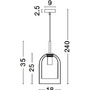 Válec - NV 9236700 Závěsné svítidlo VELOR dvouvrstvé kouřové sklo černý kabel černá kovová základna E27 1x12W 230V IP20 bez žárovky - NOVA LUCE - foto 7