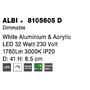 Kruhová - NV 8105605 D Stropní svítidlo ALBI bílý hliník a akryl LED 32W 230V 3000K IP20 stmívatelné - NOVA LUCE - foto 7