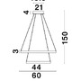 Kruhová - NV 8100281 Závěsné svítidlo LEON plátkovaný zlatý hliník a akryl nastavitelné LED 65W 230V 3000K IP20 stmívatelné - NOVA LUCE - foto 7