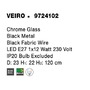 Kónická - NV 9724102 Závěsné svítidlo VEIRO chromové sklo / černý kov / černý kabel E27 1x12W 230V IP20 bez žárovky - NOVA LUCE - foto 7