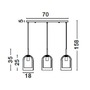 Podélná - NV 9236740 Závěsné svítidlo VELOR dvouvrstvé šampaň sklo černý kabel černá kovová základna E27 3x12W 230V IP20 bez žárovky - NOVA LUCE - foto 7