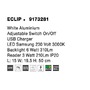 Bodová - NV 9173281 Bodové svítidlo ECLIP bílý hliník nastavitelné vypínač na těle USB nabíjení LED Samsung 230V 3000K osvětlení 6W čtecí lampička 3W IP20 - NOVA LUCE - foto 7