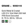 Dekorativní - NV 9050110 Závěsné svítidlo GRANE zlatý kov a křišťál E14 12x5W 230V IP20 bez žárovky - NOVA LUCE - foto 7