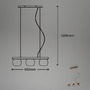 Podélná - BRI 4143034 Závěsné svítidlo, 120 cm, 3x E14, max. 10W, kouřová/dřevo - BRILONER - foto 7