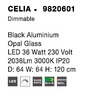 Kruhová - NV 9820601 Závěsné svítidlo CELIA stmívatelné černý hliník opálové sklo LED 36W 230V 3000K IP20 stmívatelné - NOVA LUCE - foto 7