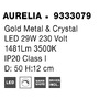 Kruhová - NV 9333079 Stropní svítidlo AURELIA zlatý kov a křišťál LED 29W 230V 3500K IP20 stmívatelné - NOVA LUCE - foto 7