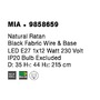 Válec - NV 9858659 Závěsné svítidlo MIA přírodní ratan černý kabel E27 1x12W 230V IP20 bez žárovky - NOVA LUCE - foto 7