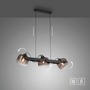 Dekorativní - LD 15753-18 CUP 2.0 závěsné svítidlo černé 3 ramenné dřevo kouřové sklo nastavitelná výška - JUST LIGHT - foto 7