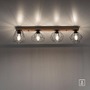 Podélná - LD 15213-78 KASKA LED stropní svítidlo 4 ramenné, dřevodekor, černá, kovové stínítko, rustikální - LEUCHTEN DIREKT / JUST LIGHT - foto 7