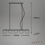 Podélná - BRI 4143054 Závěsné svítidlo, 120 cm, 5x E14, max. 10W, kouřová/dřevo - BRILONER - foto 7