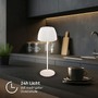 Stolní lampy dekorační - BRILO 7553016 Nabíjecí stolní lampa Riffle - 36,5 cm, 2W, 200lm, IP44, bezdrátová, LED, stmívatelná, dotykový vypínač, bílé - BRILO - foto 7