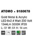 Hranatá - NV 9180678 Stropní svítidlo ATOMO zlatý kov a akryl LED 8x2.4W 230V 3000K IP20 - NOVA LUCE - foto 7