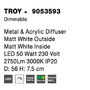 Kruhová - NV 9053593 Stropní svítidlo TROY kov a akrylový difuzor matná bílá LED 50W 230V 3000K IP20 stmívatelné - NOVA LUCE - foto 7