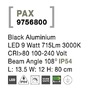 Sloupková - NV 9756800 Venkovní sloupkové svítidlo PAX černý hliník LED 9W 3000K 100-240V 108st. IP54 - NOVA LUCE - foto 7